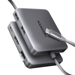 Hub USB AXAGON HMC-5HL Superspeed, USB-C, 4K/60Hz, RJ-45