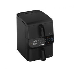 Friteuza dubla cu aer cald HEINNER InnovaCook HAF-C10DBS25BK, 10L (3.5L+6.5L), 2500 W (1000+1500), Timer, 10 programe, Oprire automata, Negru