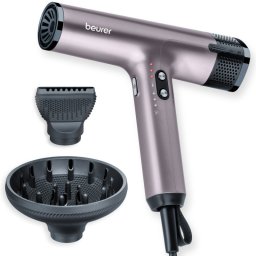 Uscator pentru par Beurer HC 100, 1700W, 4 setari, Memorie incorporata, Afisaj LED, Accesorii magnetice, Ionizare, Violet
