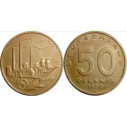 Germania 1950 - 50 pfennig, circulata