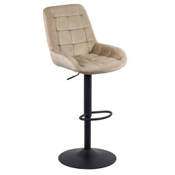 Scaun bar reglabil pe înălțime, rotativ, suport picioare, catifea, bej, ABS 145