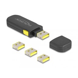Set 4 buc USB-A port blocker + cheie, Delock 22031