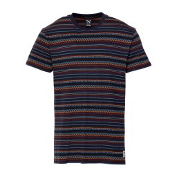 Iriedaily Tricou 'Chop Chop' albastru / albastru închis / portocaliu / roșu vin