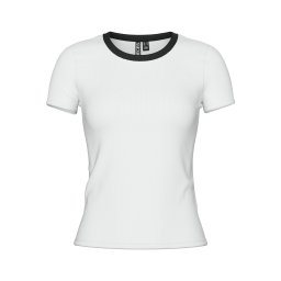 PIECES Tricou 'PCMay' negru / alb