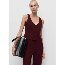 MANGO Vestă de costum 'IGUANA' roșu bordeaux