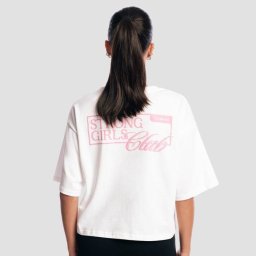 GymBeam Tricou pentru femei Boxy Girls Club White L