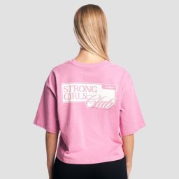 GymBeam Tricou pentru femei Boxy Girls Club Pink S