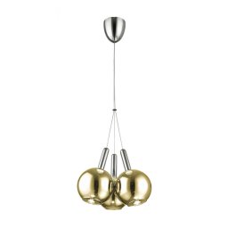 Lustra living Balls, H:149 cm, 15W LED, 1560 lumeni, finisaj crom, auriu
