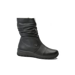 Ghete Rieker negre, din piele naturală, cu carâmb încrețit RIKZ7171-02-42 EU