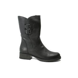 Ghete damă Rieker, cu barete și catarame, negre, din piele naturală RIKZ9571-00-40 EU