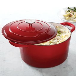 Vas de fontă emailată, 4.7L, rotund înalt, roșu Crock-Pot