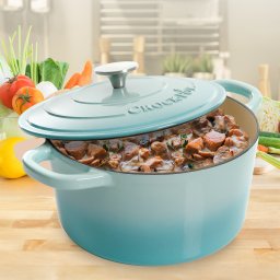 Vas de fontă emailată, 4.7L, rotund înalt, bleu Crock-Pot