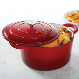Vas de fontă emailată, 6.6L, rotund înalt, roșu Crock-Pot