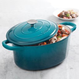 Vas de fontă emailată, 6.6L, oval înalt, turcoaz Crock-Pot