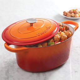 Vas de fontă emailată, 6.6L, oval înalt, portocaliu Crock-Pot