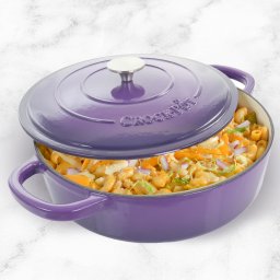 Vas de fontă emailată, 4.7L, rotund plat, lavandă Crock-Pot