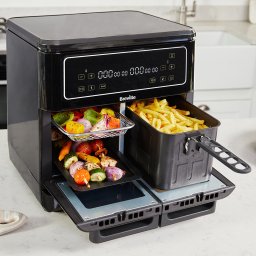Airfryer, friteuză dublă cu aer cald, , Halo Flexi, Digital, 11L Breville