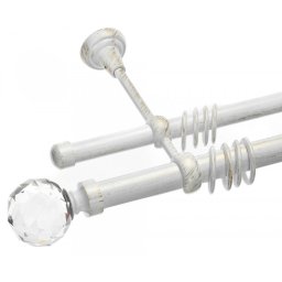 Galerie dubla Kula Crystal 25/19 alb lucios antichizat