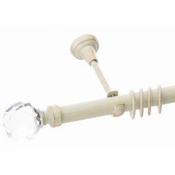 Galerie simpla Kula Crystal 25mm alb antichizat