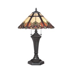 Elstead QZ-CAMBRIDGE-TL - Lampă de masă Tiffany BELLE 2xE27/75W/230V