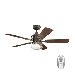 Ventilator de tavan LYNDON 3xE27/8W/230V IP23 Kichler KLF-LYNDON-52-OZ + telecomandă