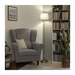 Brilagi - Lampadar LED CERIA, 1x E27, 40 W, 230 V, Ø 30 cm, gri/crom mat