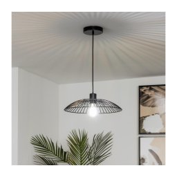 Brilagi - Lustră LED suspendată pe cablu CERIA WIRE, 1x E27, max. 40W, 230V, Ø 26 cm, negru