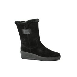Ghete comode Rieker negre din piele întoarsă cu blăniță RIKY4456-00-36 EU