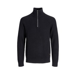JACK & JONES Tricotat Jjpannel Knit Half Zip 12278919 C-N10 black