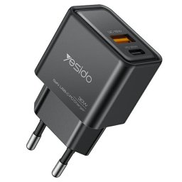 Incarcator de retea Compact cu Doua Porturi de Incarcare Type-C + USB-A - (YC64) - Black