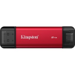 KINGSTON 2TB Dual Portable Solid-State Drive USB 3.1 + USB 3.1 Type C Roșu-Negru SPSD/2TB