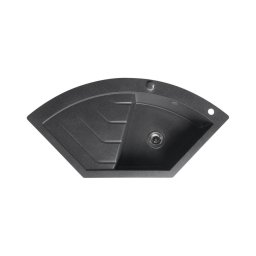 Sapho - Chiuvetă de colț din granit pentru bucătărie 114 x 57,5 cm, negru