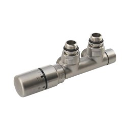 Sapho - Set termostatic pentru montaj central TWIN, stânga, inox mat