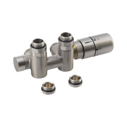 Sapho - Set termostatic de conectare pentru racord central TWIN COMBI, dreapta/inox mat