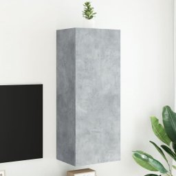 Comoda TV de perete, gri beton, 40,5x30x102 cm, lemn prelucrat GartenMobel Dekor