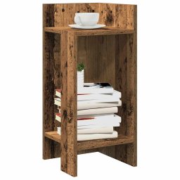 Mese laterale 2 buc cu raft lemn vechi 25,5x27x60 cm GartenMobel Dekor