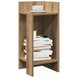 Mese laterale 2 buc cu raft Stejar artizanal 25,5x27x60 cm GartenMobel Dekor