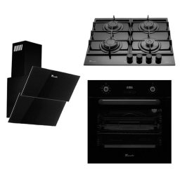 Pachet Tornado Simphony 3 piese, Hota + Plita + Cuptor, Negru