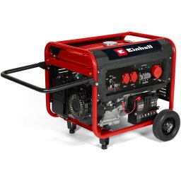 Generator de curent Einhell TC-PG 8000 putere maxima 8000 W, consum 2.56 l/h, rezervor 25 L, motor in 4 timpi, 2x 230 V, 1x 400 V, intrerupator de ulei scazut), Rosu-Negru