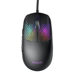 Mouse KB32 cu Fir, USB, Design Ergonomic, Iluminare RGB, Plug&Play, 7200DPI Black