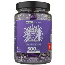 Medusa Filtre cu carbune activ + Celuloza Violet Slim 6mm FARA INFUNDARE Borcan x500