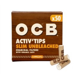 OCB Filtre cu carbune activ Virgin nealbite Slim 7mm x50