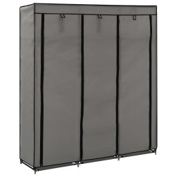 Gossi Șifonier cu bare si compartimente, gri, 150x45x175 cm, textil