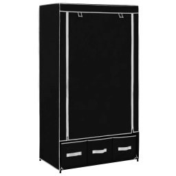 Gossi sifonier, negru, 87 x 49 x 159 cm, material textil