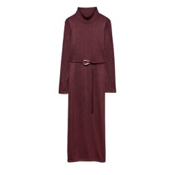 VERO MODA Rochie Vmlouisa Ls High Neck 7/8 Jrs 10336207 19-2118 TCX winetasting