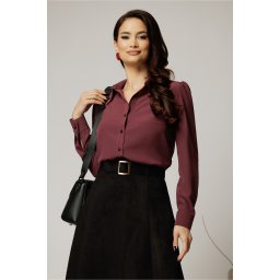 Camasa DY Fashion magenta cu guler si inchidere cu nasturi