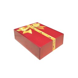 Cutie cadou, design rosu cu funda aurie, 330x240x90 mm