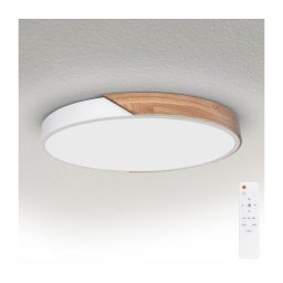 Brilagi - Plafonieră LED dimabilă PILANA LED/60W/230V, stejar/alb, Ø 60 cm + telecomandă