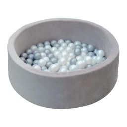 2Kids Toys - Piscină uscată pentru copii cu bile, Ø 90 cm, gri
