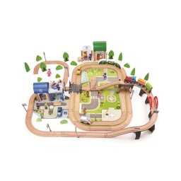 2Kids Toys - Set de tren Oraș și Sat, 200 piese